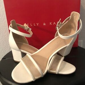 Kelly & Katie White Block Heel Sandals